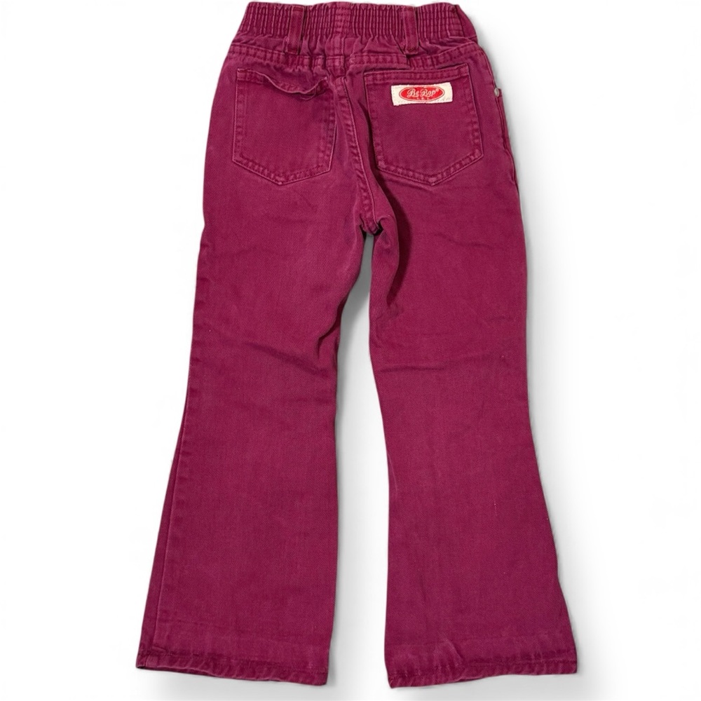 Vintage 70s Be Bop Burgundy Denim Toddler Pants boot cut 5